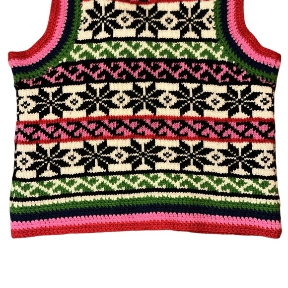Frances Valentine Fair Isle Sleeveless Sweater Vest Size Small - Picture 5 of 8